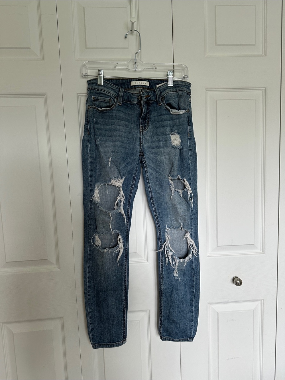 eunina Ripped Light Blue Skinny Jeans